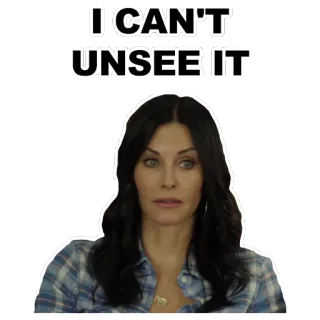 👄 I CAN'T UNSEE IT citazione, meme, reazione, divertente, inquietante telegram sticker