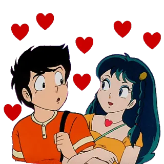 💞 anime, love, couple, hearts, romance telegram sticker