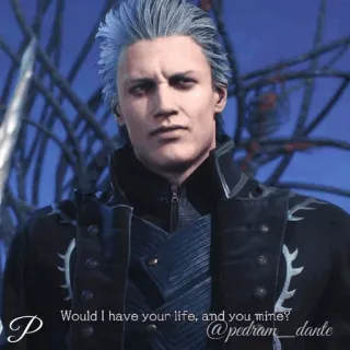 🗡 Vergil Devil May Cry Would I have your life, and you mine? video game, devil may cry, vergil, anime, digital art telegram sticker