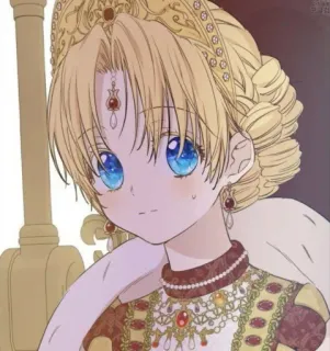 🤍 anime, girl, crown, princess, character, royal, cute whatsapp sticker