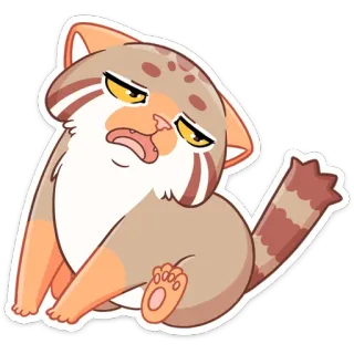😫 gato, dormilón, animal, pegatina, lindo, dibujos animados telegram sticker