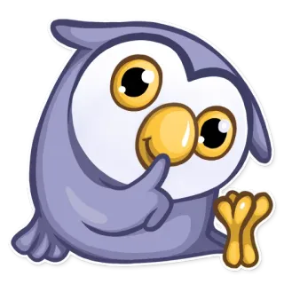 🤐 búho, lindo, dibujos animados, animal, pegatina whatsapp sticker