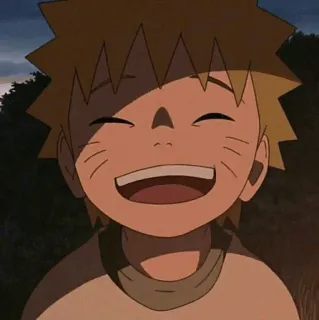 🦊 Naruto anime, kreskówka, chłopak, uśmiech, szczęśliwy, Naruto telegram sticker