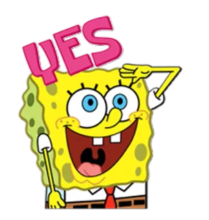 👍 Spongebob Spongebob Squarepants YES spongebob, ja, cartoon, gelb, quadratisch telegram sticker