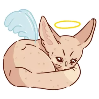 😇 fox, angel, cute, animal, wings, halo telegram sticker