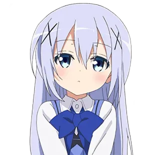 😕 Anime, Chica, Linda, Dibujo animado, Personaje, Pelo blanco, Manga whatsapp sticker