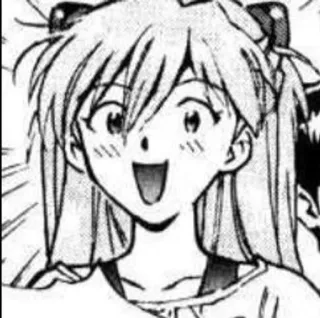 👾 Asuka Langley Soryu Neon Genesis Evangelion anime, manga, character, girl, smiling, fanart, Asuka Langley Soryu telegram sticker