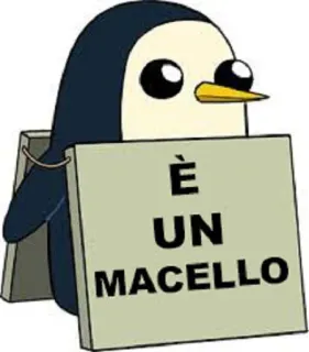 🐧 È UN MACELLO pingwin, znak, kreskówka, włoski, maczuga telegram sticker