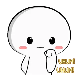 👀 UHUM! UHUM! carino, sticker, emoji, macchia bianca, affermativo, accordo whatsapp sticker