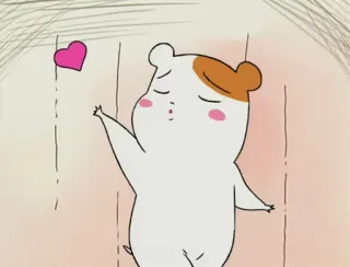 😘 Kreskówka, Słodkie, Zwierzę, Miłość, Kawaii, Chomik, Serce telegram sticker