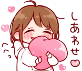 🏄‍♀ しあわせ Anime, Chica, Corazón, Lindo, Amor, Kawaii whatsapp sticker