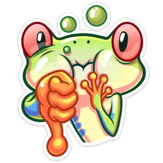 👎 Rana, Meme, Pollice verso, Non mi piace, Meme di Internet, Espressione, Animale telegram sticker
