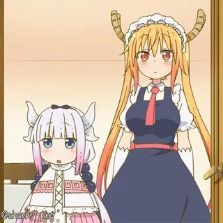 🤩 Tohru and Kanna Kamui Miss Kobayashi's Dragon Maid telegram sticker