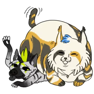 ☺️ Katze, Hund, Tier, Cartoon, süß, verspielt telegram sticker