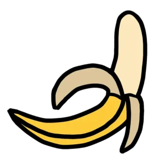 🍌 plátano, fruta, amarillo, pelado, tropical, comida telegram sticker