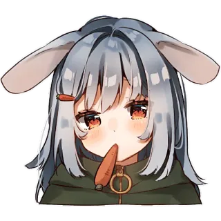 🥕 アニメガール, ニンジン, バニー, ステッカー, かわいい, 可愛い, アニメ telegram sticker
