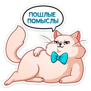 ☺️ ПОШЛЫЕ ПОМЫСЛЫ кот, смешные, мем, русский, думающий, мультфильм telegram sticker