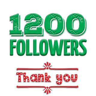 😘 1200 FOLLOWERS Thank you Seguidores, Gracias, Celebración, Logro, Hito whatsapp sticker