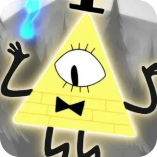 🔥 Bill Cipher Gravity Falls บิล ไซเฟอร์, Gravity Falls, สามเหลี่ยม, ตาเดียว, ตัวการ์ตูน telegram sticker