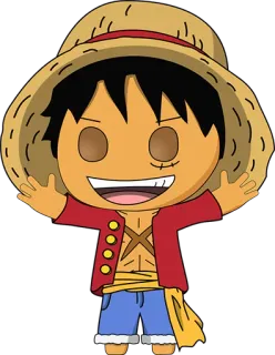 😃 Monkey D. Luffy One Piece Anime, Monkey D. Luffy, One Piece, Cartoon, Strohoed, Piraat telegram sticker