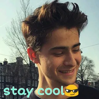 ☺️ stay cool круто, солнцезащитные очки, человек, портрет whatsapp sticker