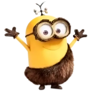 👐 Minion cartoon, minions, caveman, funny, yellow, costume telegram sticker