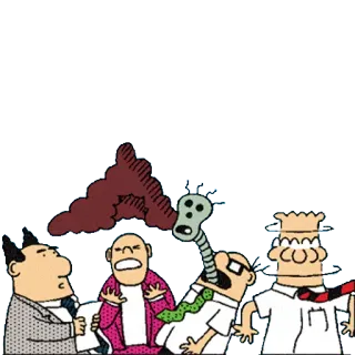 😱 office, business, cartoon, dilbert, meeting, humor telegram sticker