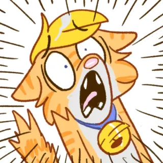 😱 chat, dessin animé, choc, surprise telegram sticker