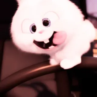 🐰 Snowball The Secret Life of Pets animal, coelho, branco, desenho animado whatsapp sticker