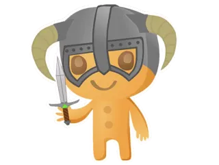 💪 vichingo, spada, biscotto, elmo, personaggio, fantasy telegram sticker