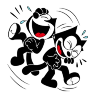 😃 dibujo animado, riendo, alegría, blanco y negro, personaje, gracioso, humor whatsapp sticker