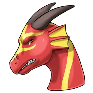 😠 Drache, Fantasy, Monster, Kreatur, Cartoon, Kunst, Reptil, Mythisch whatsapp sticker