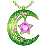 🌙 Sailor Moon moon, pendant, necklace, green, star, gemstone, jewelry, anime, magical girl telegram sticker