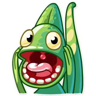 😱 cartoon, monster, scream, funny, shocked, green, character telegram sticker