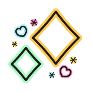 ❤️ sticker, shapes, hearts, geometric, colorful, abstract whatsapp sticker