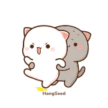 😡 Mocha pesca, gatto, carino, kawaii, animale whatsapp sticker