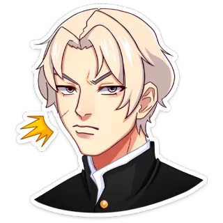 😠 Anime, Manga, Personaje, Uniforme escolar, Enojado, Serio telegram sticker
