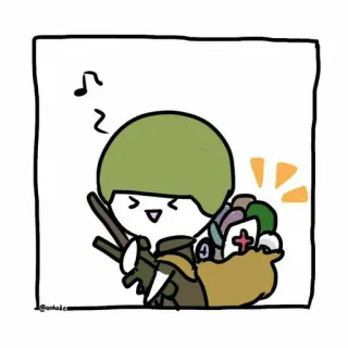 😂 militare, soldato, elmetto, guerra, cartone animato whatsapp sticker