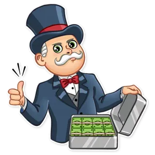👍 monopoly, geld, reich, comic, erfolg, finanzen, investieren telegram sticker