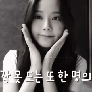 ❄️ 잠 못드는 또 한 명의 korean, black and white, cute, woman telegram sticker