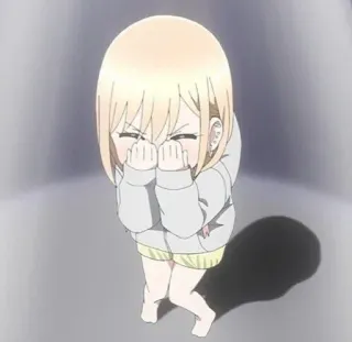 🍰 animé, fille, mignon, dessin animé, personnage, pleurer telegram sticker
