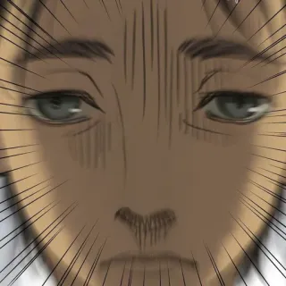 ➖ anime, face, expression, shocked, closeup, manga telegram sticker