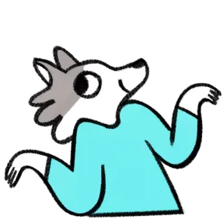 🙂 Dibujos animados, Lobo, Personaje, Animal, Ilustración, Lindo telegram sticker