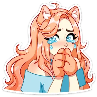 😭 weinen, anime, traurig, mädchen, tränen, kawaii, gefühle telegram sticker