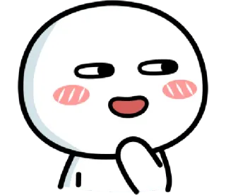 🙃 Dessin animé, Émotion, Mignon, Blanc, Visage, Drôle telegram sticker
