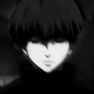 🖤 Ken Kaneki Tokyo Ghoul Anime, Mangá, Sombrio, Ghoul, Terror, Retrato telegram sticker