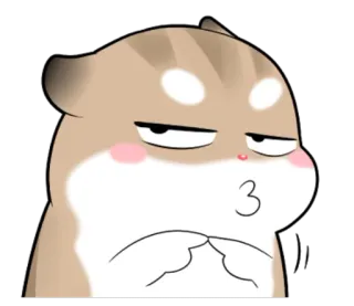 😗 hamster, dier, schattig, cartoon, uitdrukking, huisdier telegram sticker