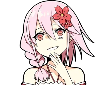 😏 Anime, Desenho animado, Garota, Sakura, Flor, Cabelo rosa, Fofo, Mangá whatsapp sticker