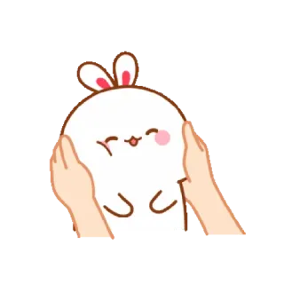 🍼 bunny, cute, hands, adorable, cartoon, rabbit whatsapp sticker