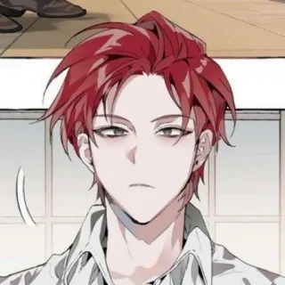 🇦🇱 anime, red hair, man, cartoon, character, portrait telegram sticker